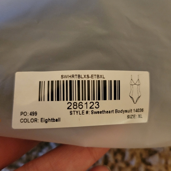 Parade Midnight Shine Black Sweetheart Bodysuit, Size XL - Picture 4 of 6